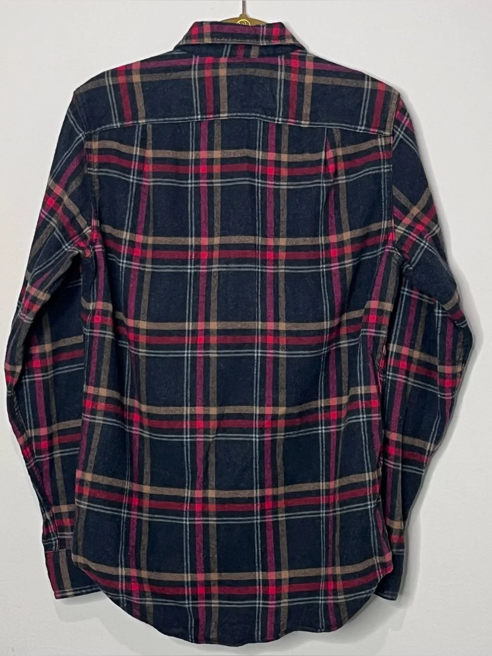 JCrew Men’s XS Plaid Flannel Button Up Shirt Elbow Patches Wool Cotton Vintage